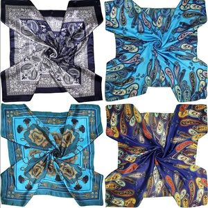 Satin Square Scarves Neck Hair Head Scarf 2 for 30